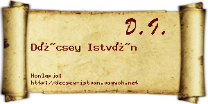 Décsey István névjegykártya