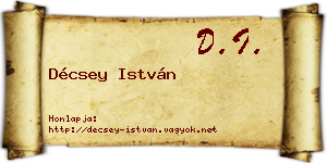 Décsey István névjegykártya