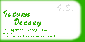 istvan decsey business card