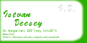 istvan decsey business card